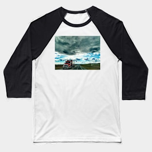 Truck on Canadian highway road Alberta Canada. Baseball T-Shirt